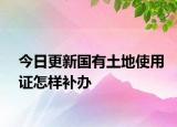 今日更新国有土地使用证怎样补办