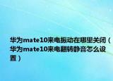 华为mate10来电振动在哪里关闭（华为mate10来电翻转静音怎么设置）