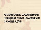 今日更新DUNK LOW雪城大学怎么鉴别真假 DUNK LOW雪城大学1500值得入手吗