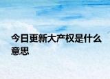 今日更新大产权是什么意思