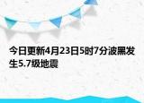 今日更新4月23日5时7分波黑发生5.7级地震