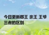 今日更新郡王 亲王 王爷三者的区别