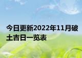 今日更新2022年11月破土吉日一览表