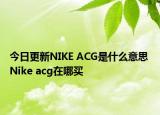 今日更新NIKE ACG是什么意思 Nike acg在哪买