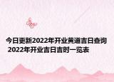 今日更新2022年开业黄道吉日查询 2022年开业吉日吉时一览表