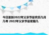 今日更新2022年父亲节是农历几月几号 2022年父亲节是星期几