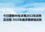 今日更新86年虎男2022年运势及运程 2022年属虎男感情运势