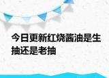 今日更新红烧酱油是生抽还是老抽