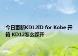 今日更新KD12ID for Kobe 开箱 KD12怎么踩开
