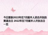 今日更新2022年在7月属羊人适合开张的黄道吉日 2022年在7月属羊人开张吉日一览