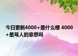 今日更新4000+是什么梗 4000+是骂人的意思吗