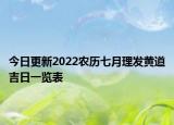今日更新2022农历七月理发黄道吉日一览表