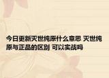 今日更新灭世纯原什么意思 灭世纯原与正品的区别 可以实战吗