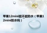 苹果12mini能不能防水（苹果12mini防水吗）