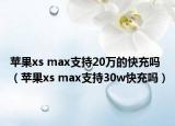 苹果xs max支持20万的快充吗（苹果xs max支持30w快充吗）