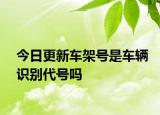 今日更新车架号是车辆识别代号吗