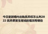 今日更新婚内出轨抚养权怎么判2022 抚养费发生增减的情况有哪些