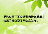 手机欠费了不交话费有什么后果（如果手机欠费了不交会怎样）