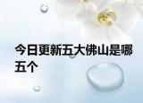 今日更新五大佛山是哪五个