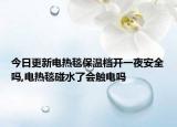 今日更新电热毯保温档开一夜安全吗,电热毯碰水了会触电吗