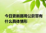 今日更新挪用公款罪有什么具体情形