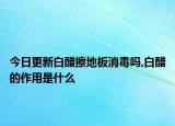 今日更新白醋擦地板消毒吗,白醋的作用是什么