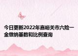 今日更新2022年嘉峪关市六险一金缴纳基数和比例查询