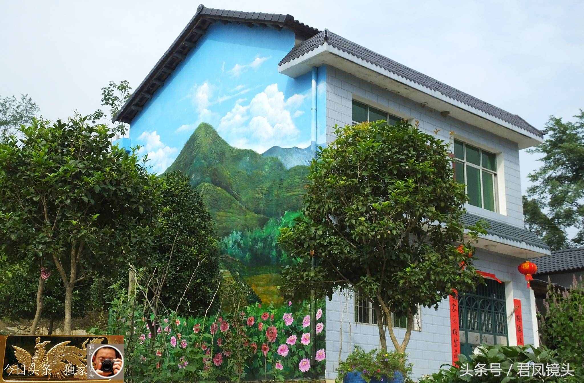乡村摄影趣图：墙画为农房美容！再现民风民俗！