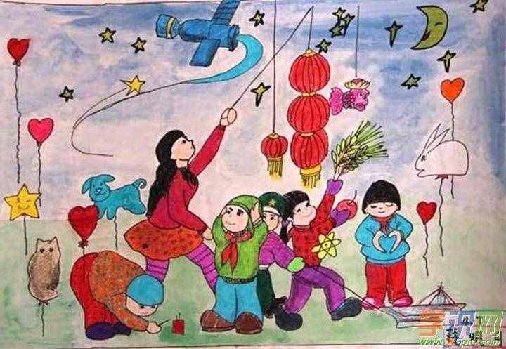 儿童新年画图片