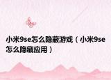 小米9se怎么隐蔽游戏（小米9se怎么隐藏应用）