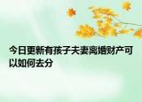 今日更新有孩子夫妻离婚财产可以如何去分