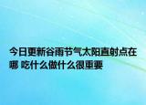 今日更新谷雨节气太阳直射点在哪 吃什么做什么很重要