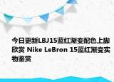 今日更新LBJ15蓝红渐变配色上脚欣赏 Nike LeBron 15蓝红渐变实物鉴赏