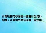 计算机的内存储器一般由什么材料构成（计算机的内存储器一般是指）