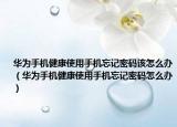 华为手机健康使用手机忘记密码该怎么办（华为手机健康使用手机忘记密码怎么办）