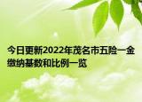今日更新2022年茂名市五险一金缴纳基数和比例一览