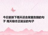 今日更新下雨天适合发朋友圈的句子 雨天励志正能量的句子
