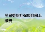 今日更新社保如何网上缴费