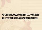 今日更新2022年低保户三个档次标准 2022年的低保认定条件有哪些