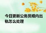 今日更新公务员婚内出轨怎么处理