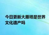 今日更新大雁塔是世界文化遗产吗