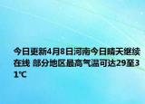 今日更新4月8日河南今日晴天继续在线 部分地区最高气温可达29至31℃