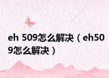 eh 509怎么解决（eh509怎么解决）