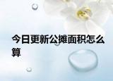 今日更新公摊面积怎么算
