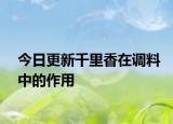 今日更新千里香在调料中的作用
