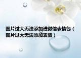 图片过大无法添加进微信表情包（图片过大无法添加表情）