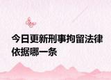 今日更新刑事拘留法律依据哪一条