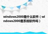 windows2000是什么软件（windows2000是系统软件吗）