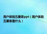 用户体验五要素ppt（用户体验五要素是什么）