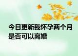 今日更新我怀孕两个月是否可以离婚